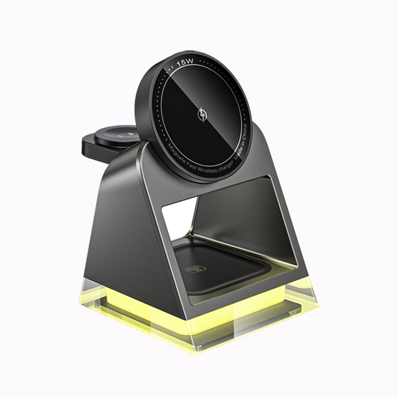 4-IN-1 Magnetic Wireless Charger with Crystal Light---W83